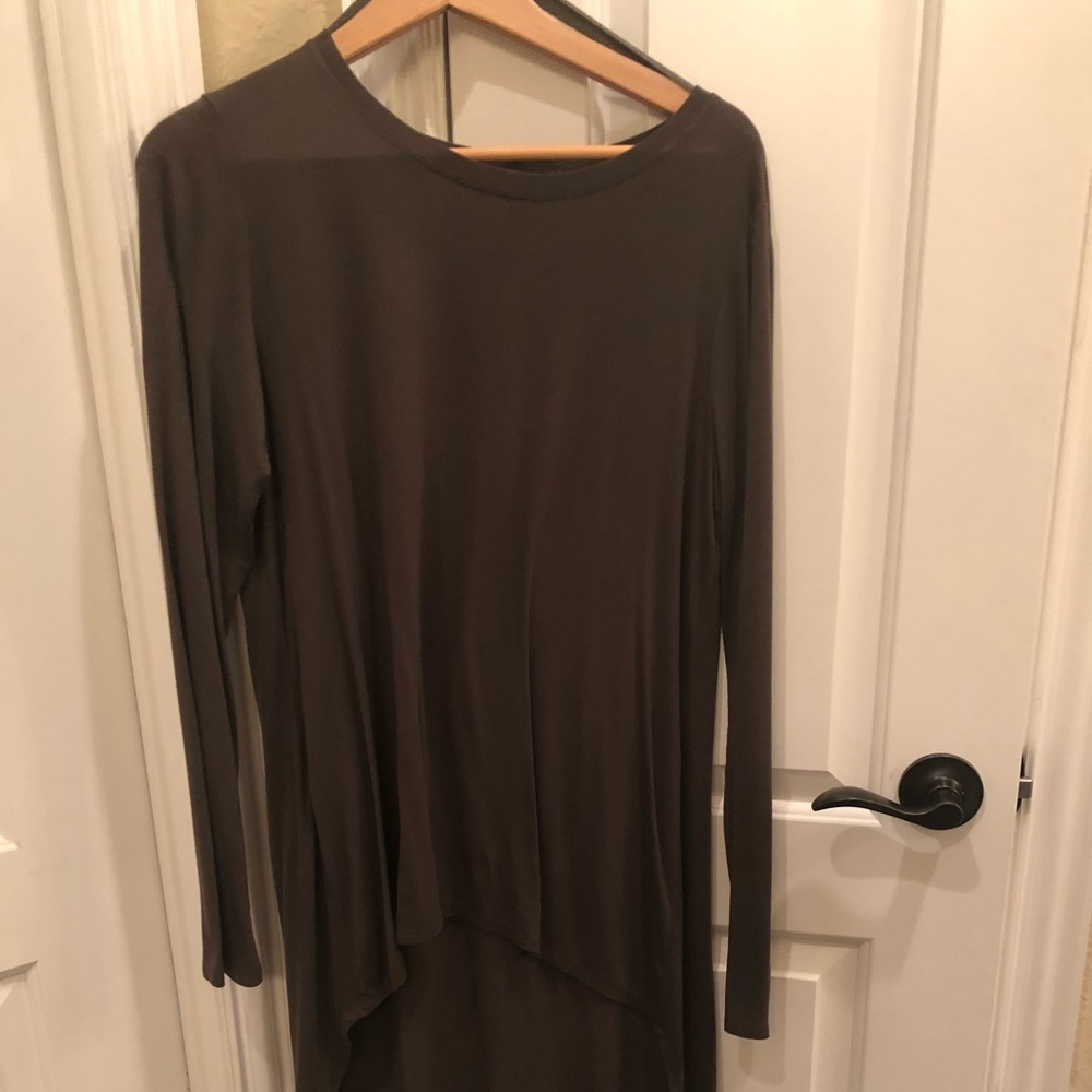 BCBGMaxAzria high low top army green sz large